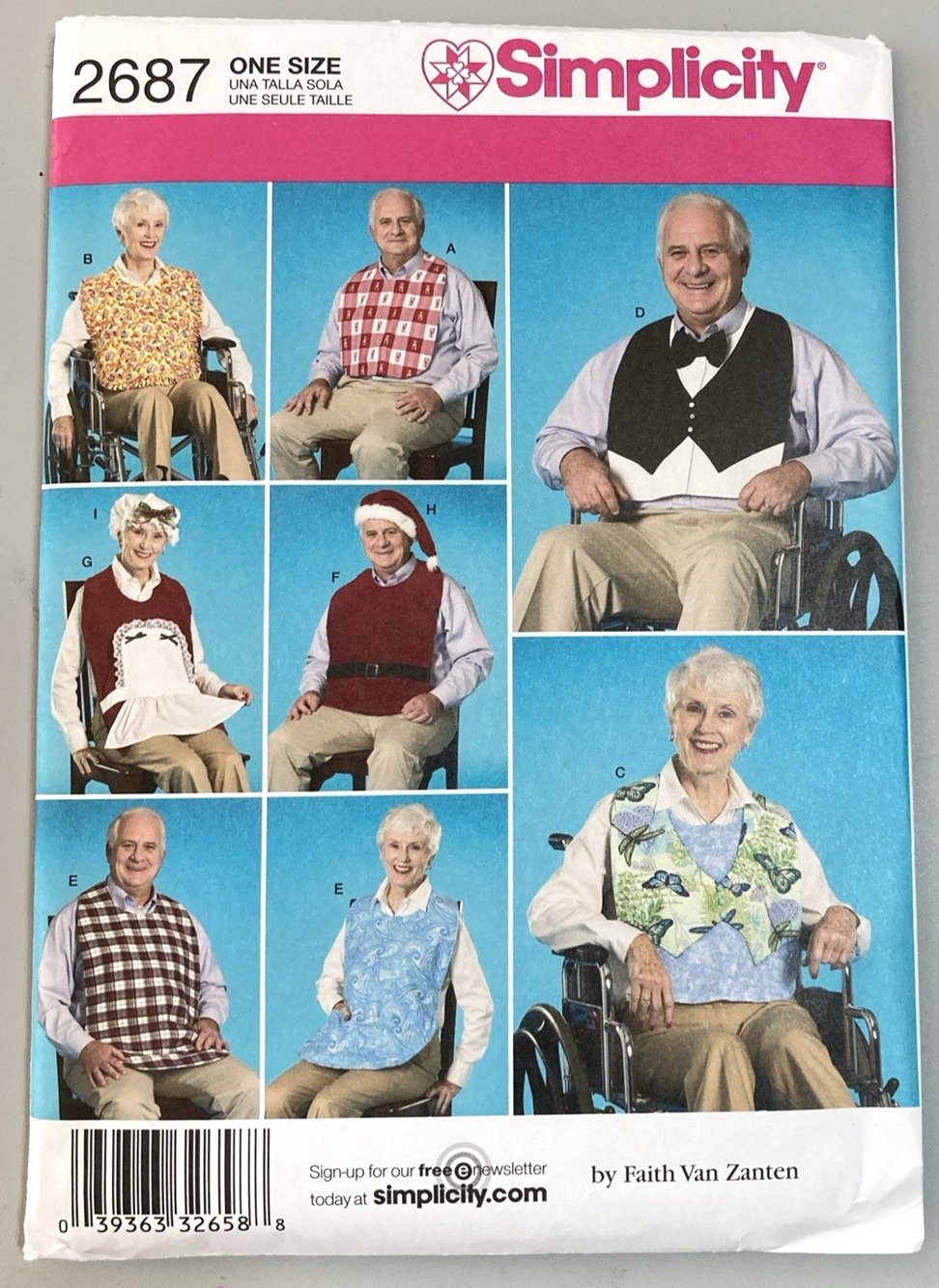 Simplicity Pattern 2687 Adult Clothing Protectors & Hats Bibs Easy Sewing UNCUT